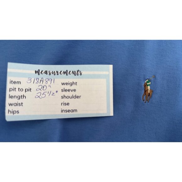 Polo Ralph Lauren Medium Blue Mens Slim Fit T-Shirt Crew Neck Mens Short Sleeve - Picture 8 of 10